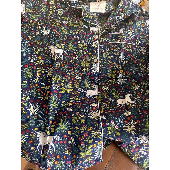 Printfresh Botanical Nightwear Set Unicorns Womens Long Sleeve Pants Size XL - Picture 4 of 10